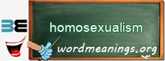 WordMeaning blackboard for homosexualism